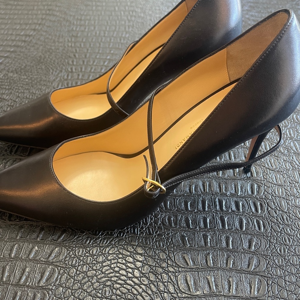 JENNIFER CHAMANDI London in Black Leather Pump High Heel Women’s Size 39 1/2